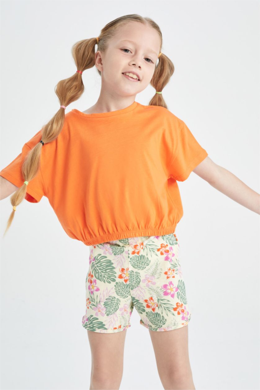 FILLES Rouge Ensemble En Tricot Col rond Manche Courte 2 Fille