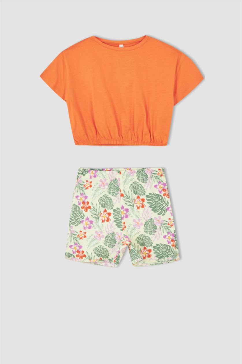 FILLES Rouge Ensemble En Tricot Col rond Manche Courte 2 Fille