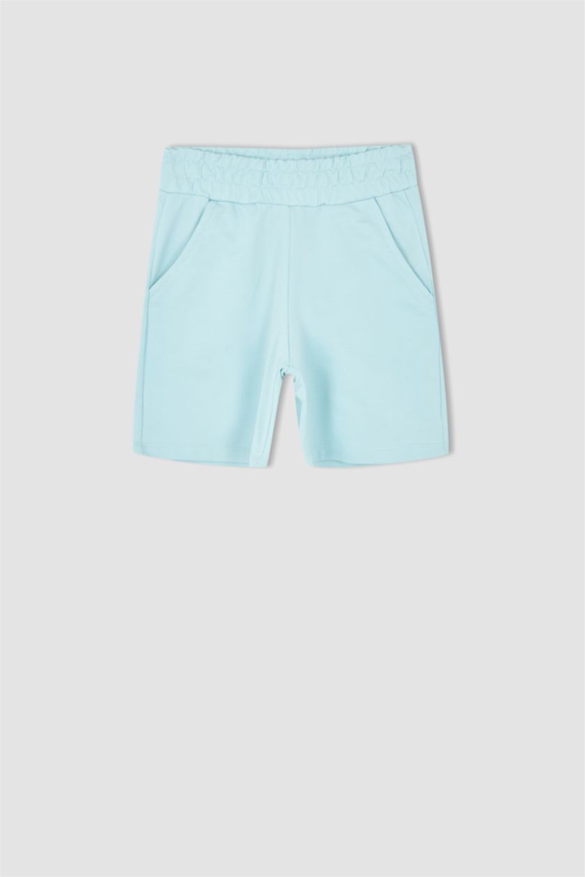 FILLES Turquoise T-shirt court en coton à manches courtes pour fille