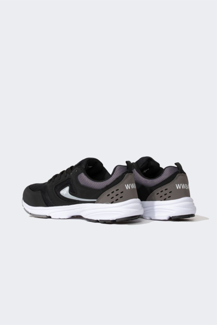 WOMAN Black Women Wonder Woman Thick Sole Lace-up Faux Leather Sneakers