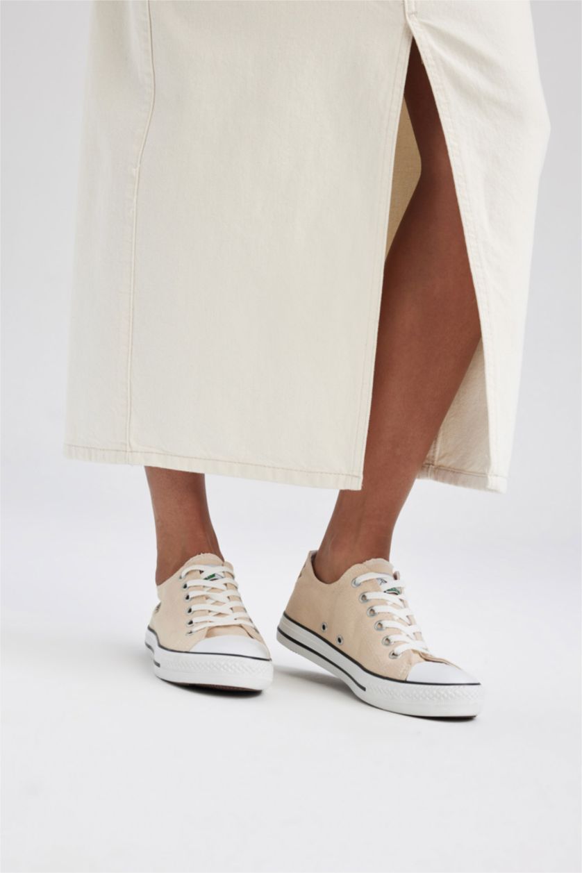 Kadın Bej Kadın Frıends Bağcıklı Bez Ayakkabı