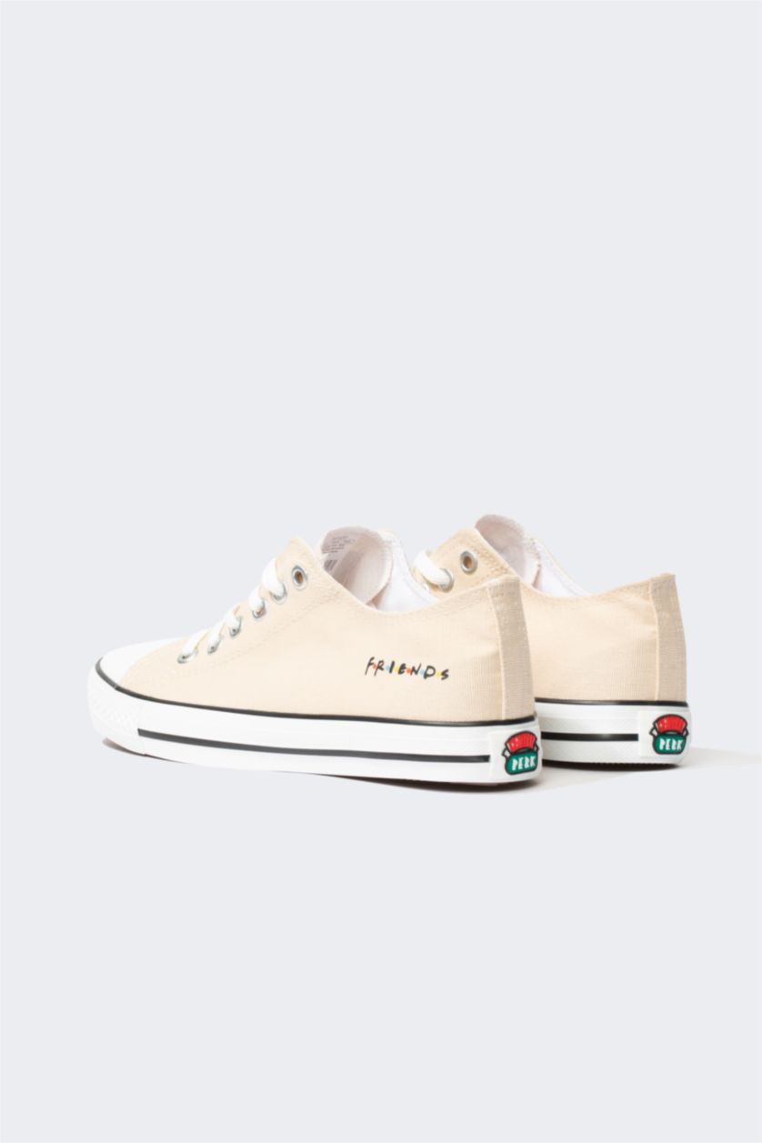 Kadın Bej Kadın Frıends Bağcıklı Bez Ayakkabı