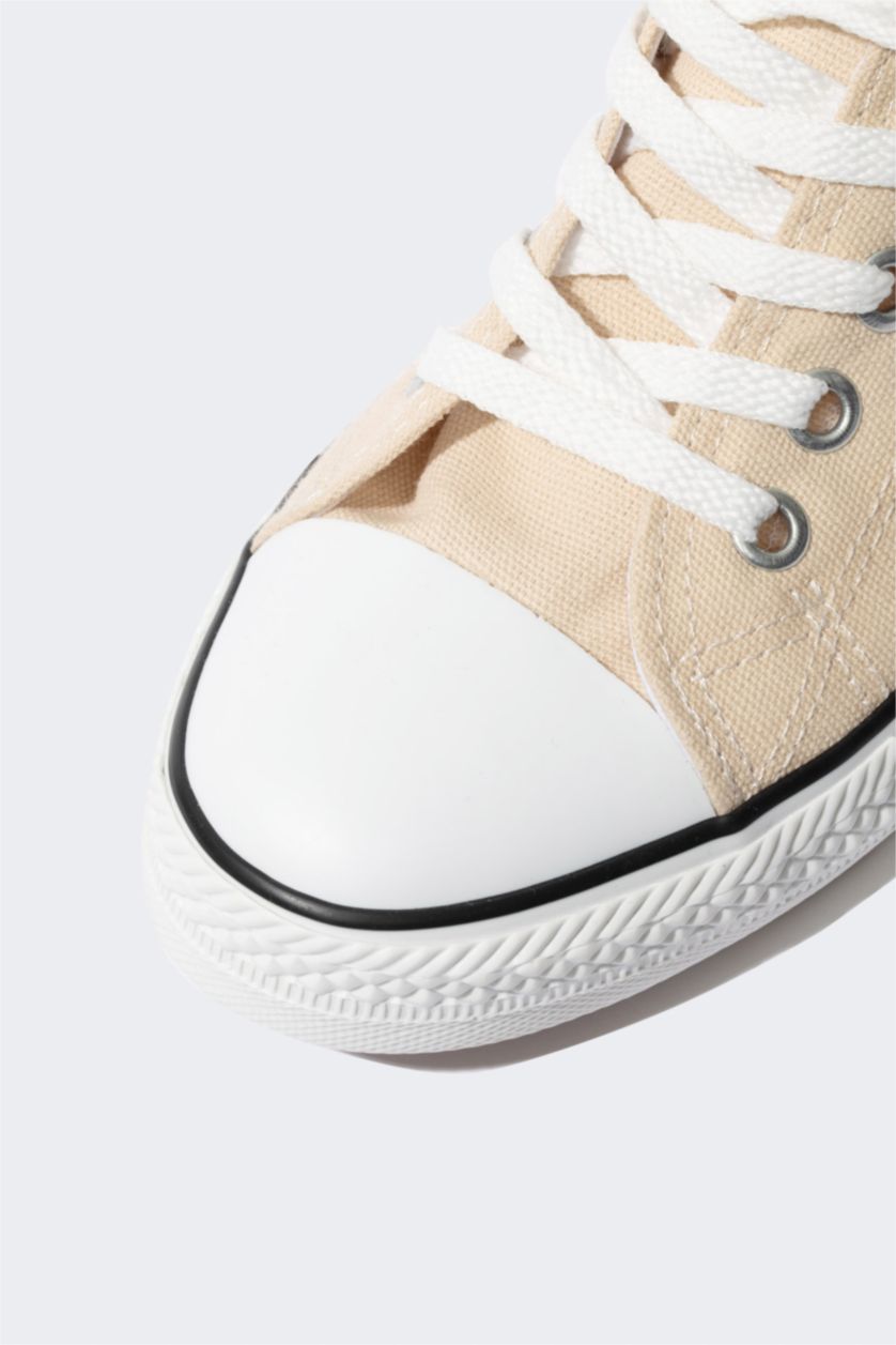 Kadın Bej Kadın Frıends Bağcıklı Bez Ayakkabı