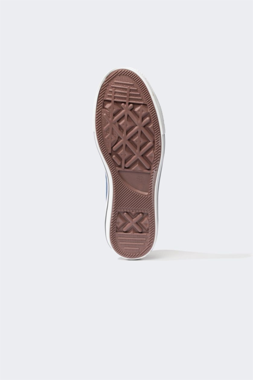 نساء أزرق حذاء قماش كتان برباط