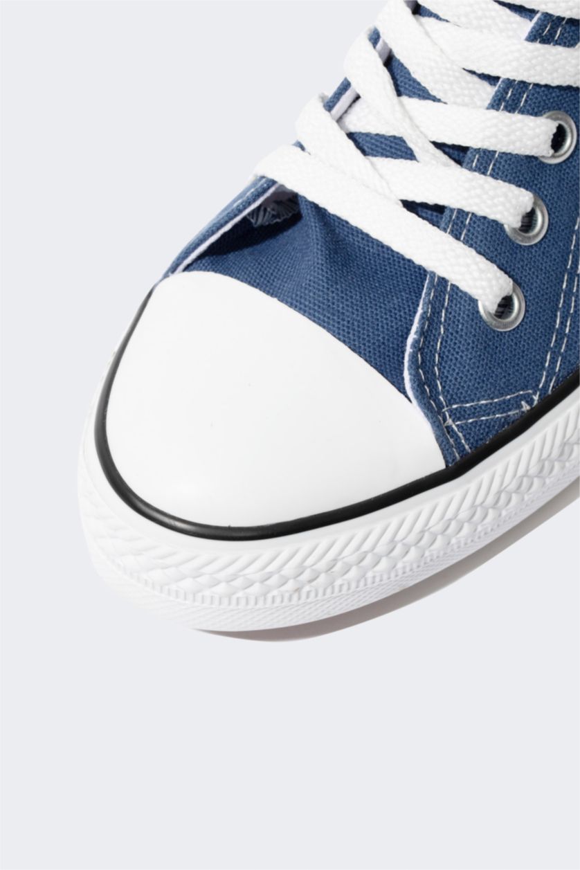 نساء أزرق حذاء قماش كتان برباط