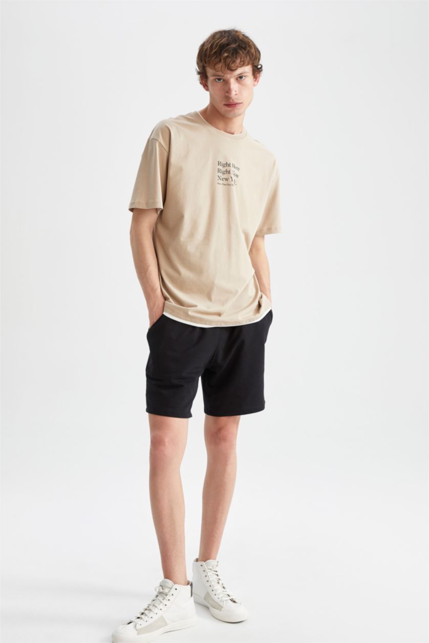 رجال بيج تي شيرت قطن اوفر سايز  بياقة مستديرة