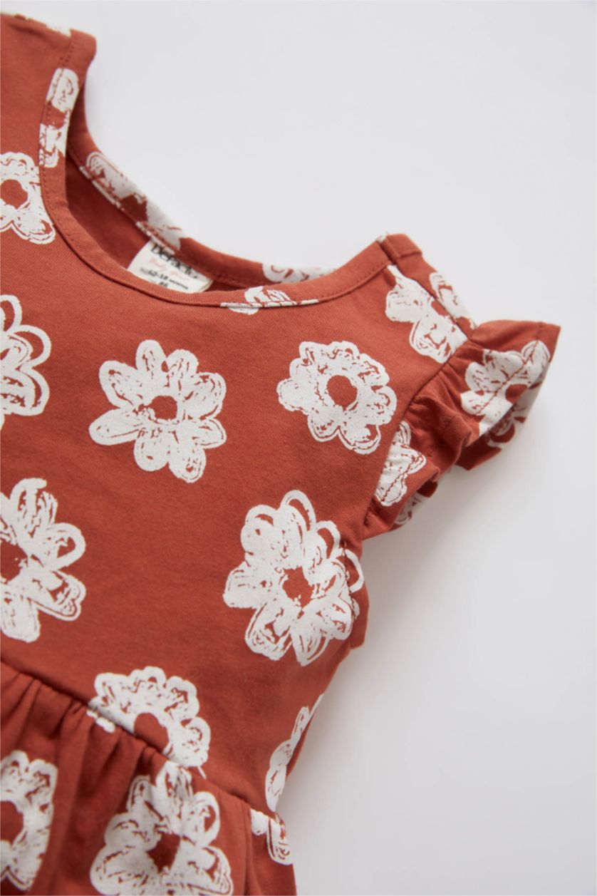 BÉBÉ FILLE Orange Robe sans manches en coton à motifs floraux coupe régulière pour bébé fille