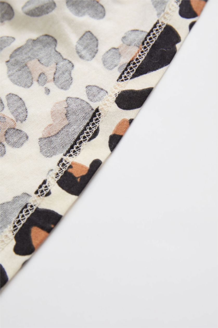 BÉBÉ FILLE Orange Clair Robe en coton sans manches à motif léopard pour bébé fille