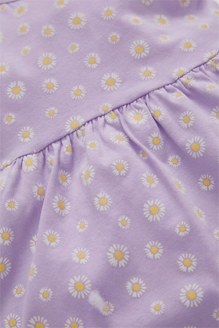 BÉBÉ FILLE Violet Clair Robe en coton 2 pièces sans manches à motifs floraux pour bébé fille