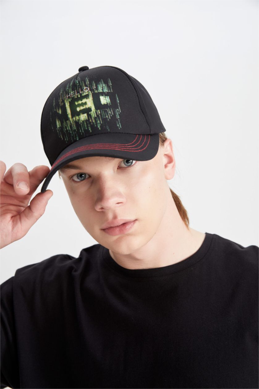 MAN Black Man Printed Matrix 4 Licensed Hat