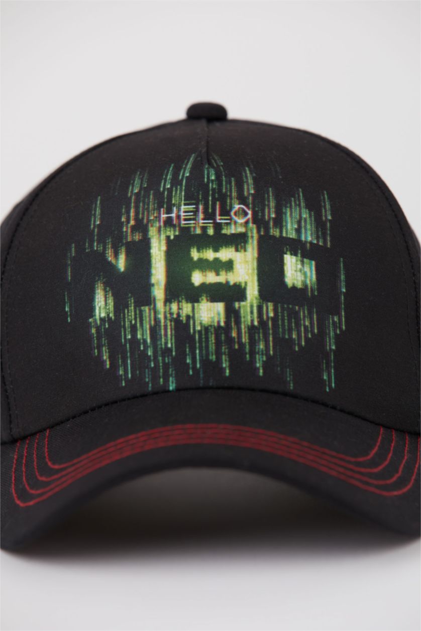 MAN Black Man Printed Matrix 4 Licensed Hat
