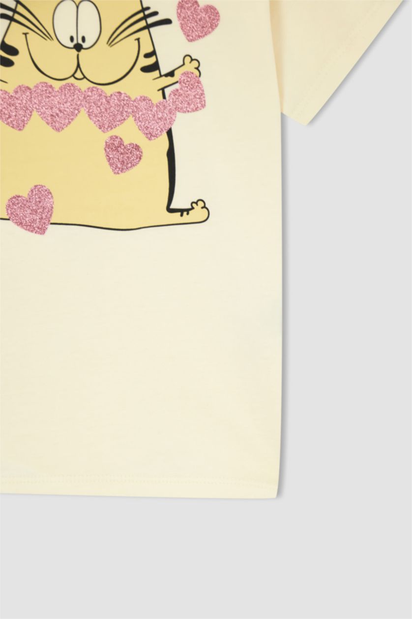 GIRLS & TEENS Ecru Girl Regular Fit Printed Short Sleeve T-Shirt