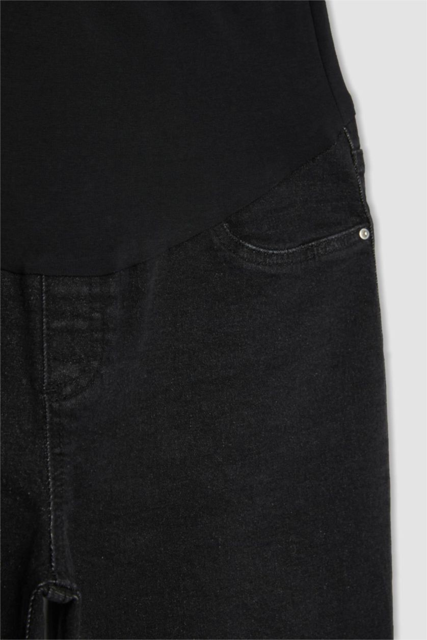 Woman Black High Waist BoyFriend Maternity Pants