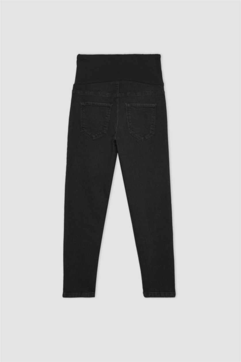 Woman Black High Waist BoyFriend Maternity Pants
