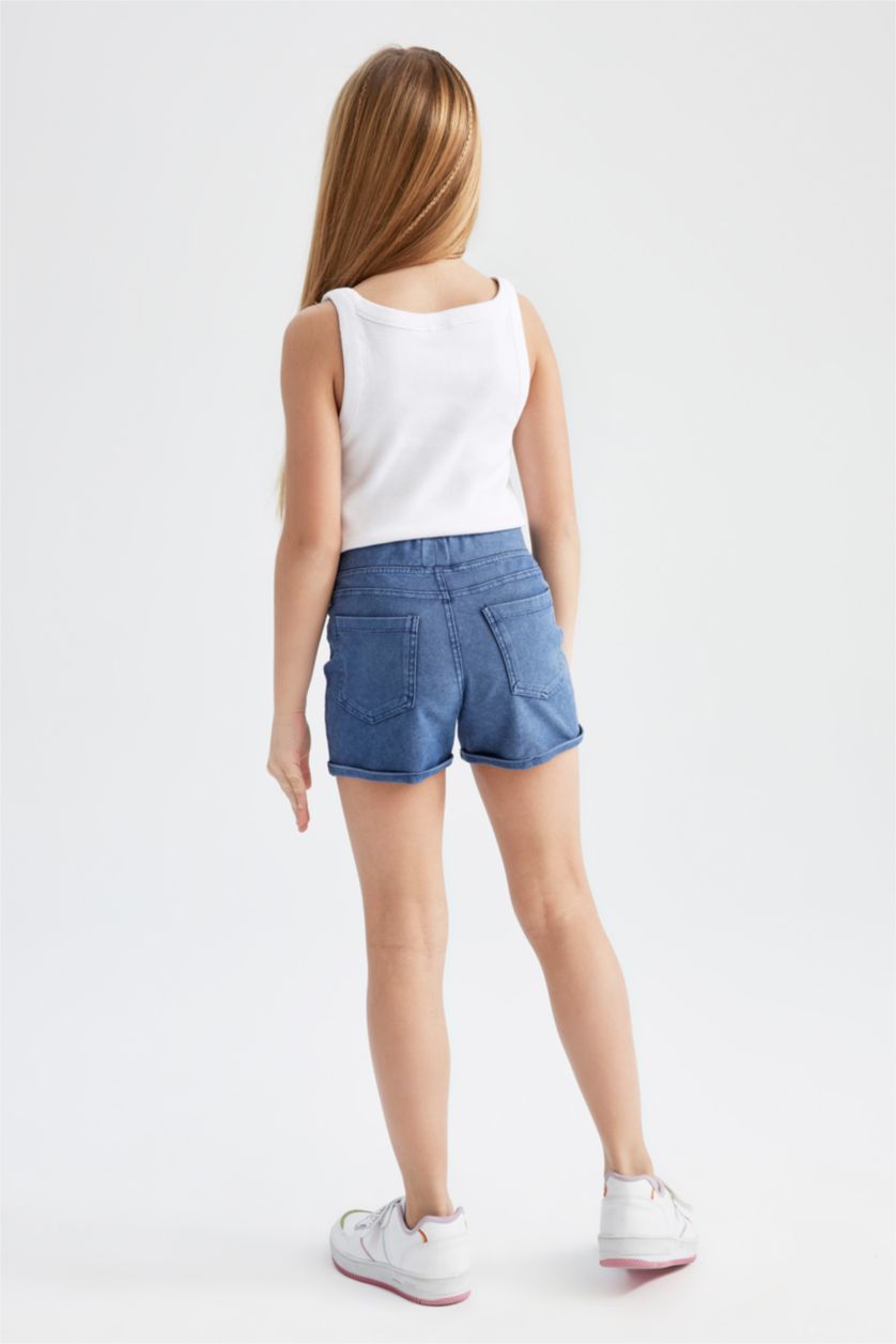 FILLES Bleu Short Jean Look pour fille