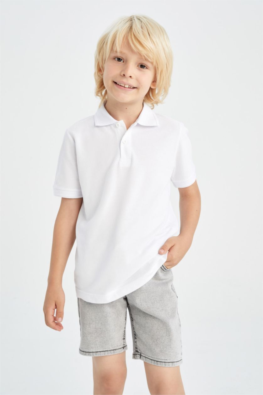 GARÇONS Gris Clair Short Jean Bande élastique