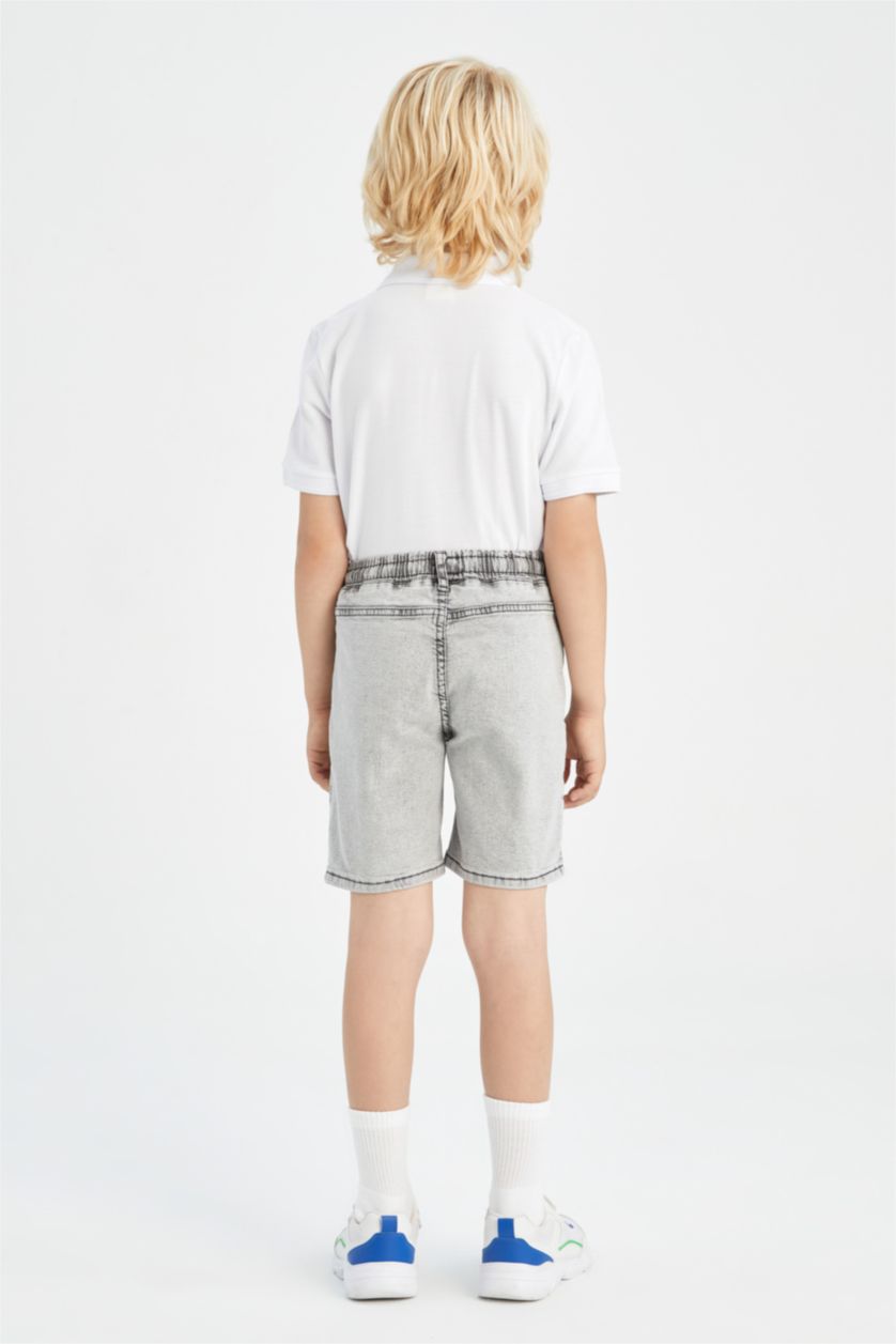 GARÇONS Gris Clair Short Jean Bande élastique