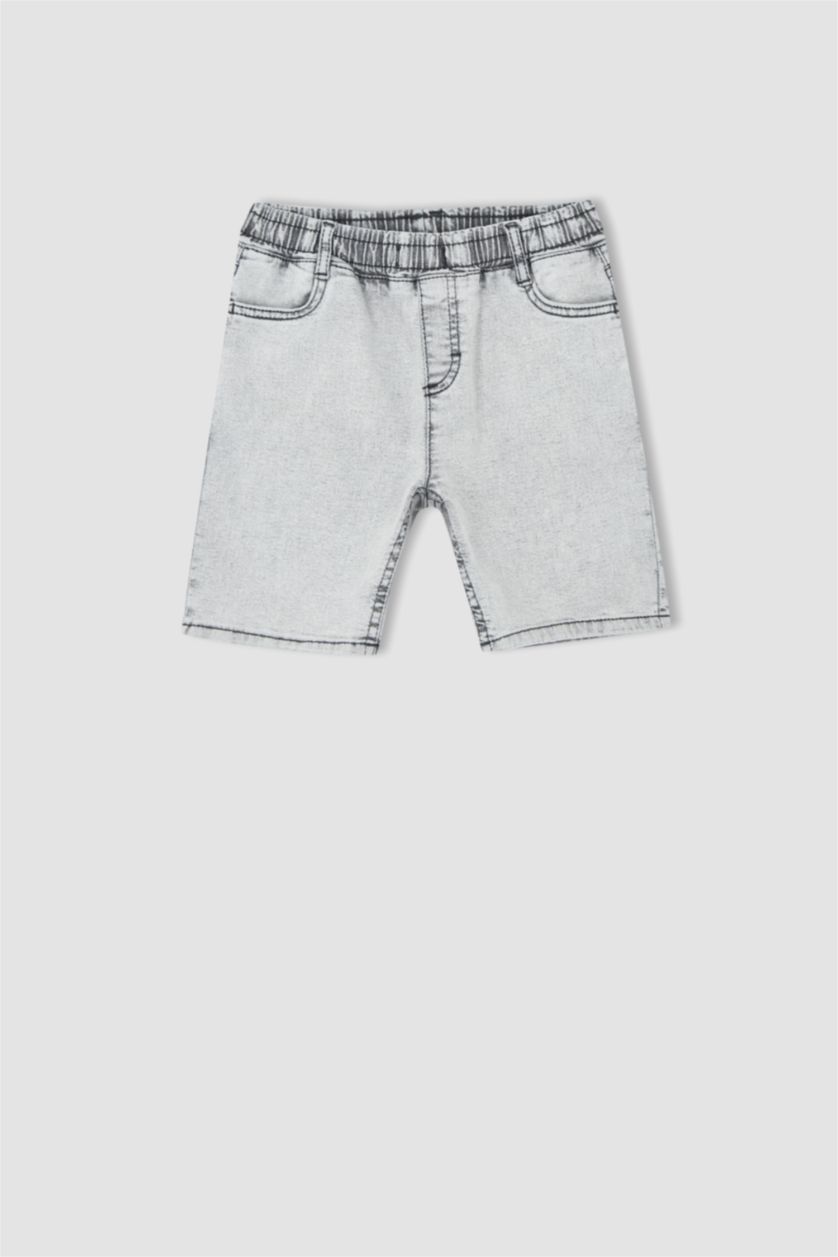 GARÇONS Gris Clair Short Jean Bande élastique