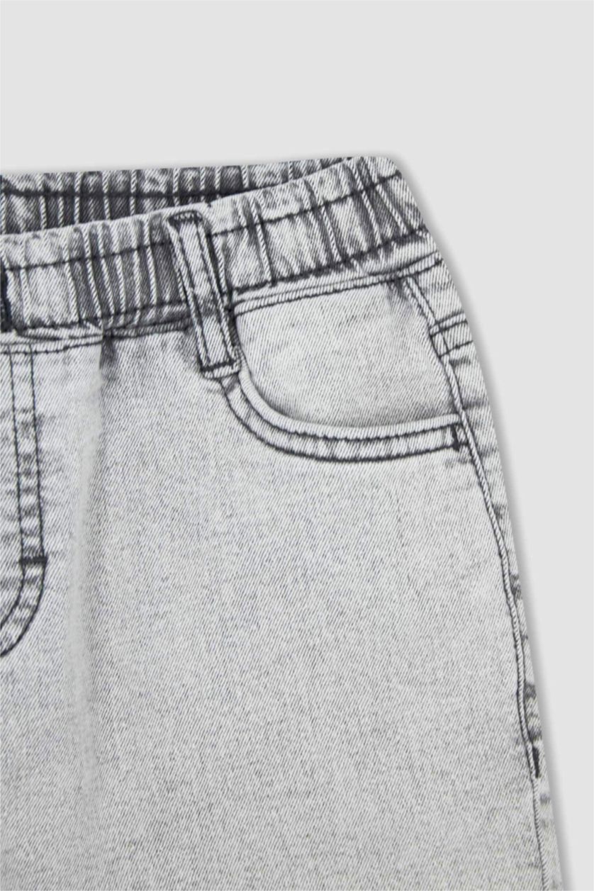 GARÇONS Gris Clair Short Jean Bande élastique