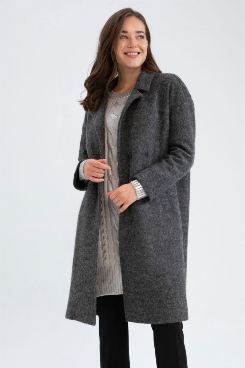 FEMME Gris Veste Confortable En Faux Feutre