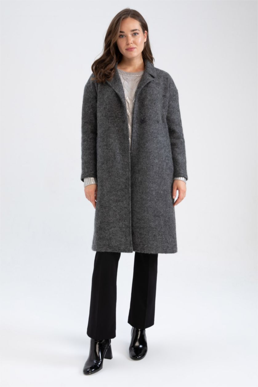 FEMME Gris Veste Confortable En Faux Feutre