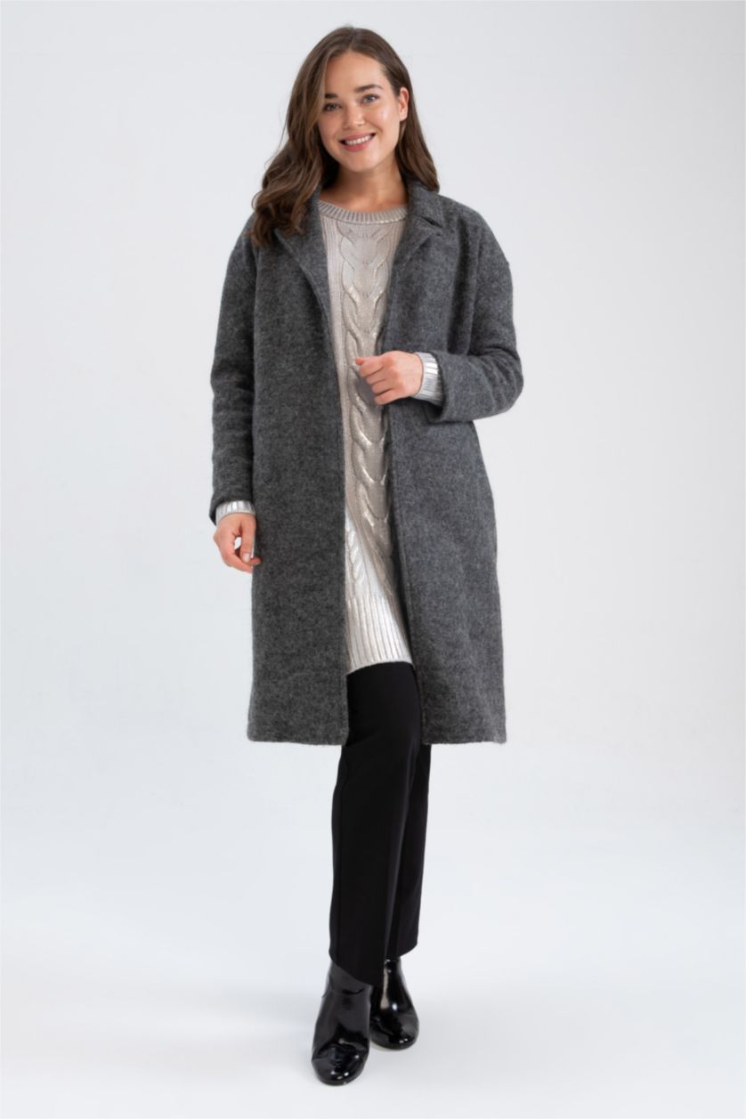 FEMME Gris Veste Confortable En Faux Feutre