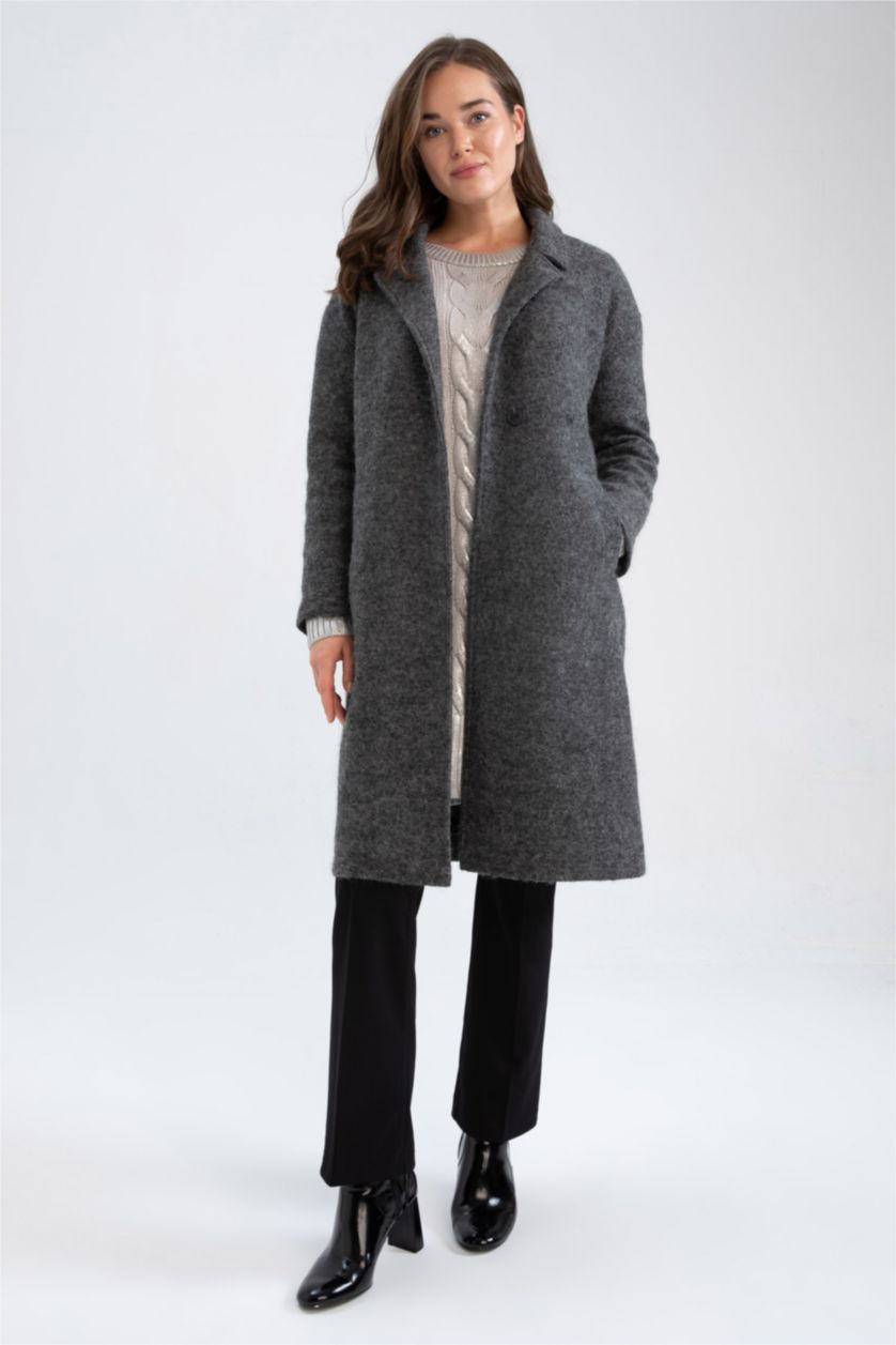 FEMME Gris Veste Confortable En Faux Feutre