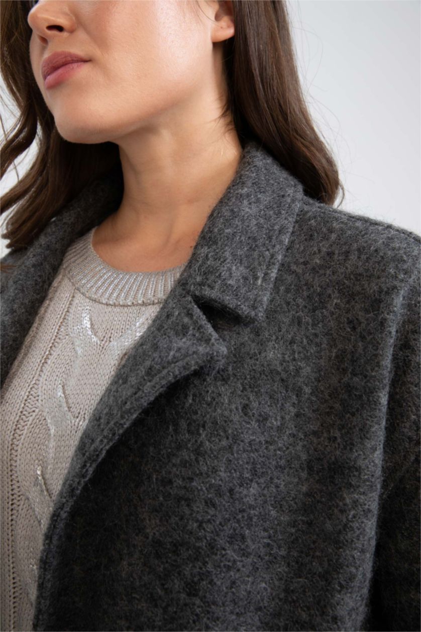 FEMME Gris Veste Confortable En Faux Feutre