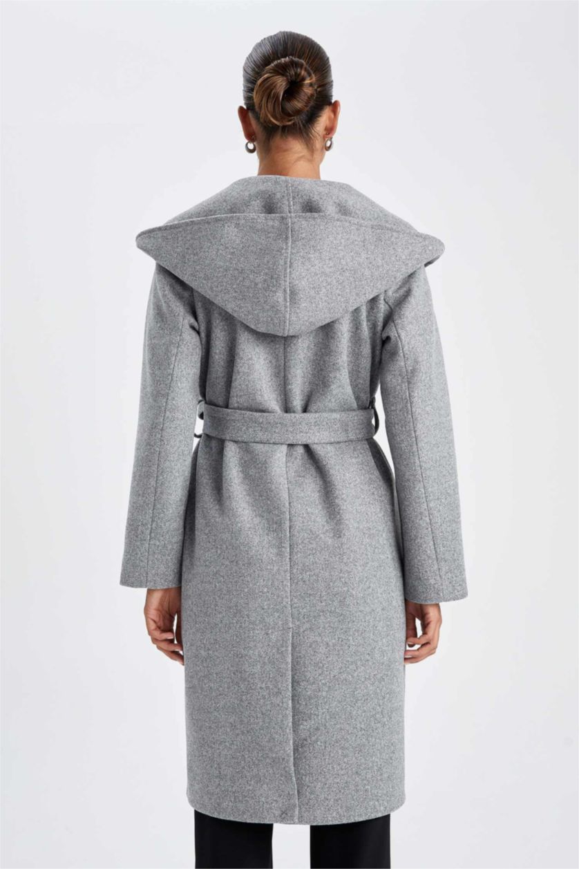 WOMAN Grey Heat Insulated Relax Fit Belted Stamp