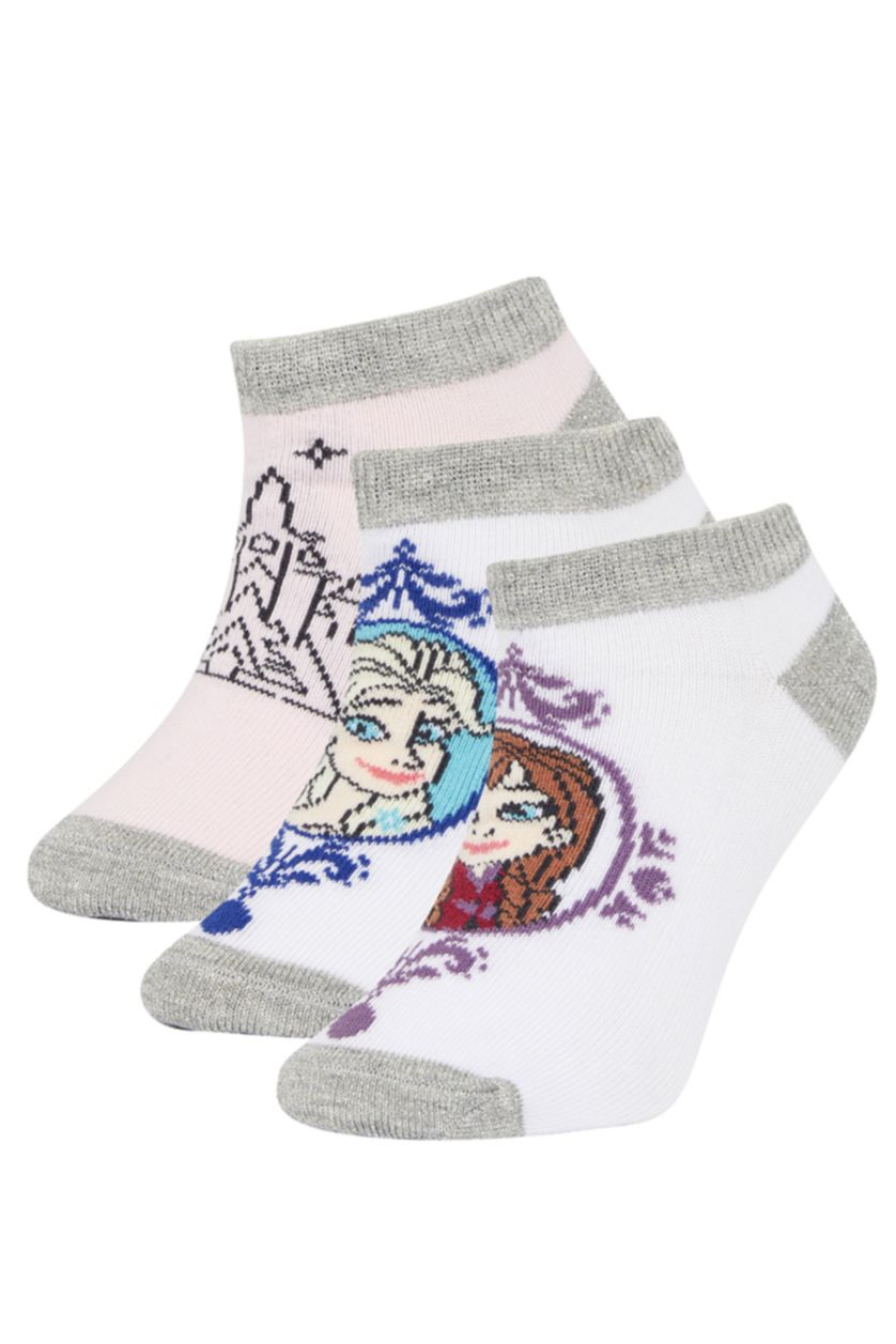 GIRLS & TEENS MIXED Girl's Frozen Licensed Cotton 3 Pack Short Socks