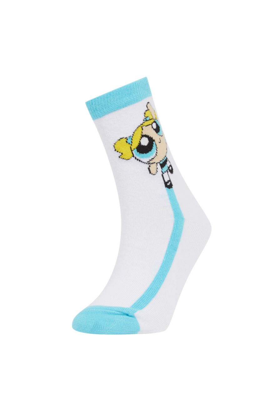 Kız Çocuk - Genç Kız Karma Kız Çocuk PowerPuff Girls 3'lü Pamuklu Patik Çorap