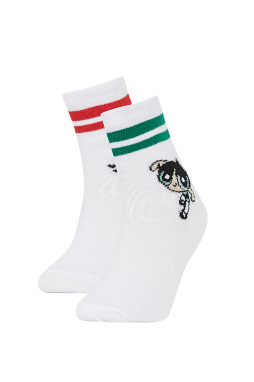 Kız Çocuk - Genç Kız Karma PowerPuff Gırls 2'li Pamuklu Uzun Çorap Kız Çocuk