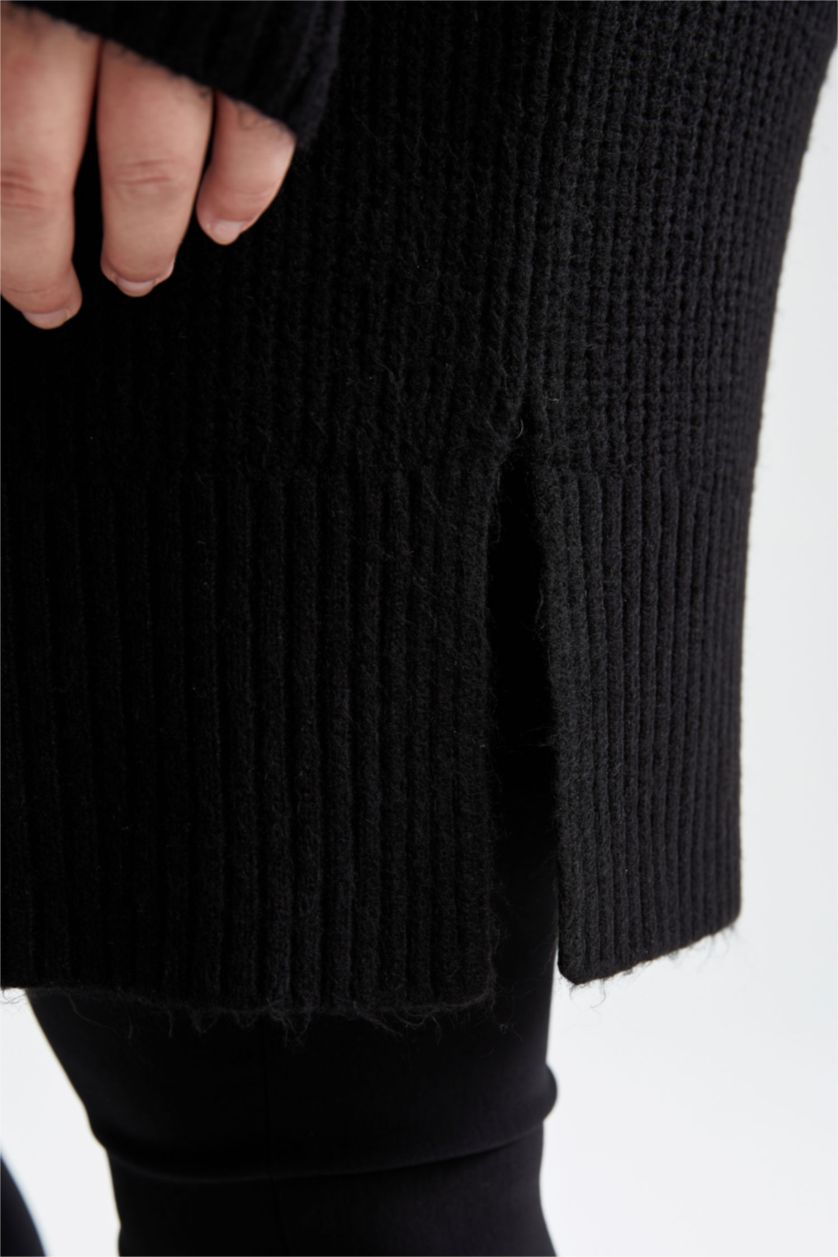 FEMME Noir Cardigan boutonné en maille à col en V coupe classique DF Plus