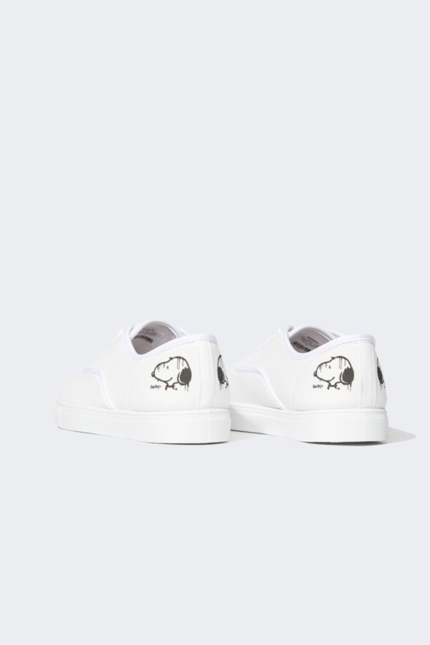 WOMAN White Women Snoopy Lace-Up Cloth Shoes