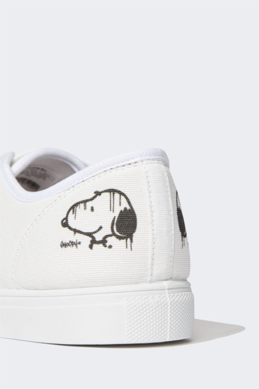 WOMAN White Women Snoopy Lace-Up Cloth Shoes