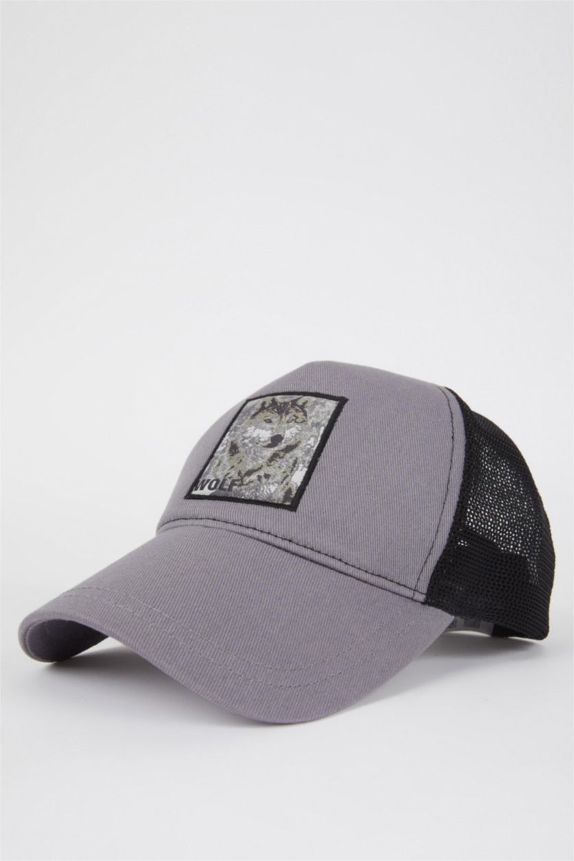 رجالي رمادي قبعة كاب رجالي مطرز