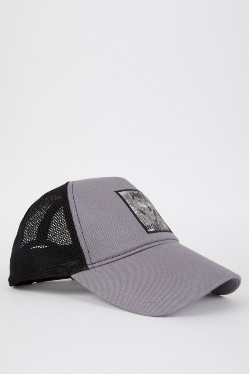 رجالي رمادي قبعة كاب رجالي مطرز