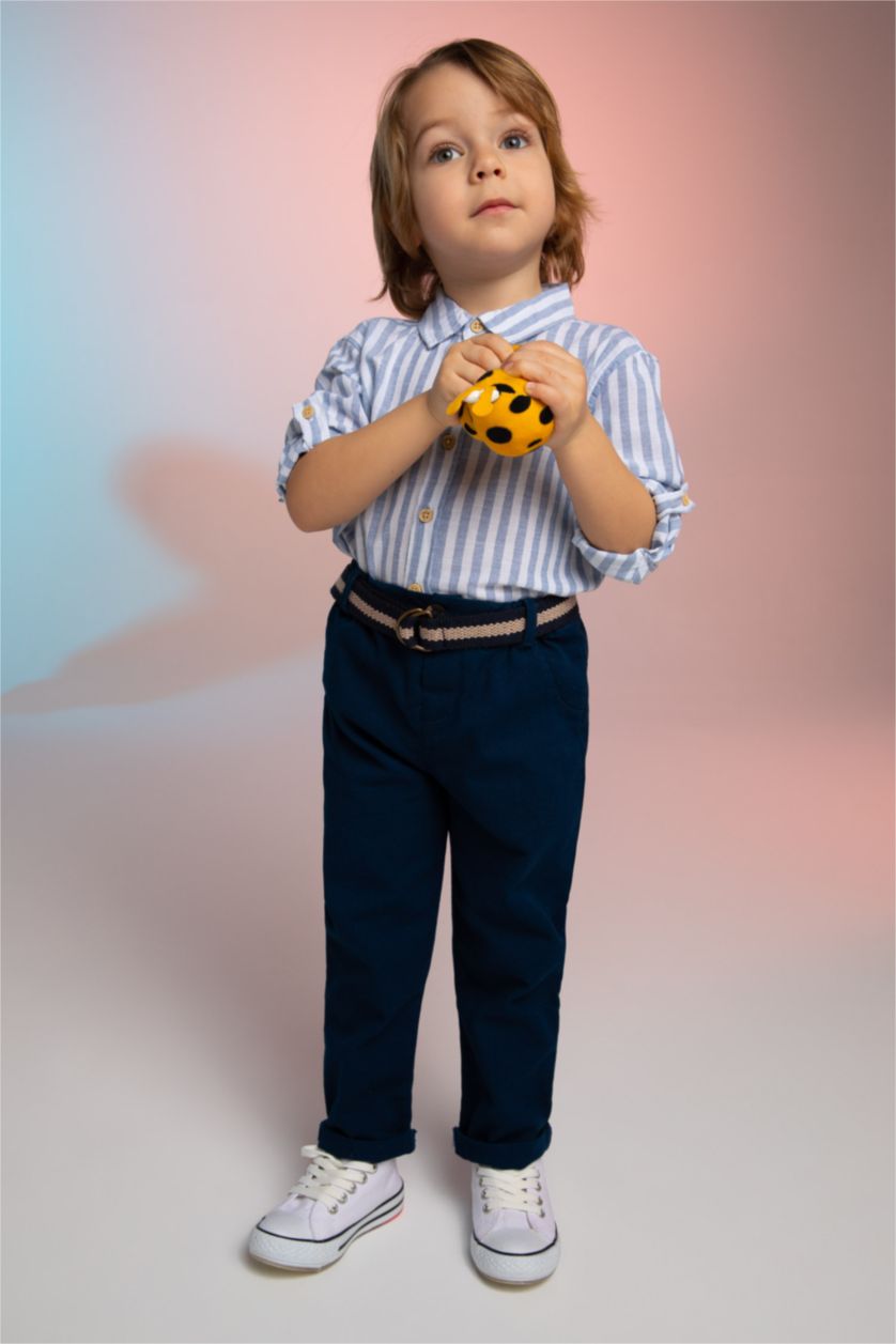 BÉBÉ GARÇON Bleu Foncé Pantalon La Gabardıne Coupe Régulière Basique Journée des enfants