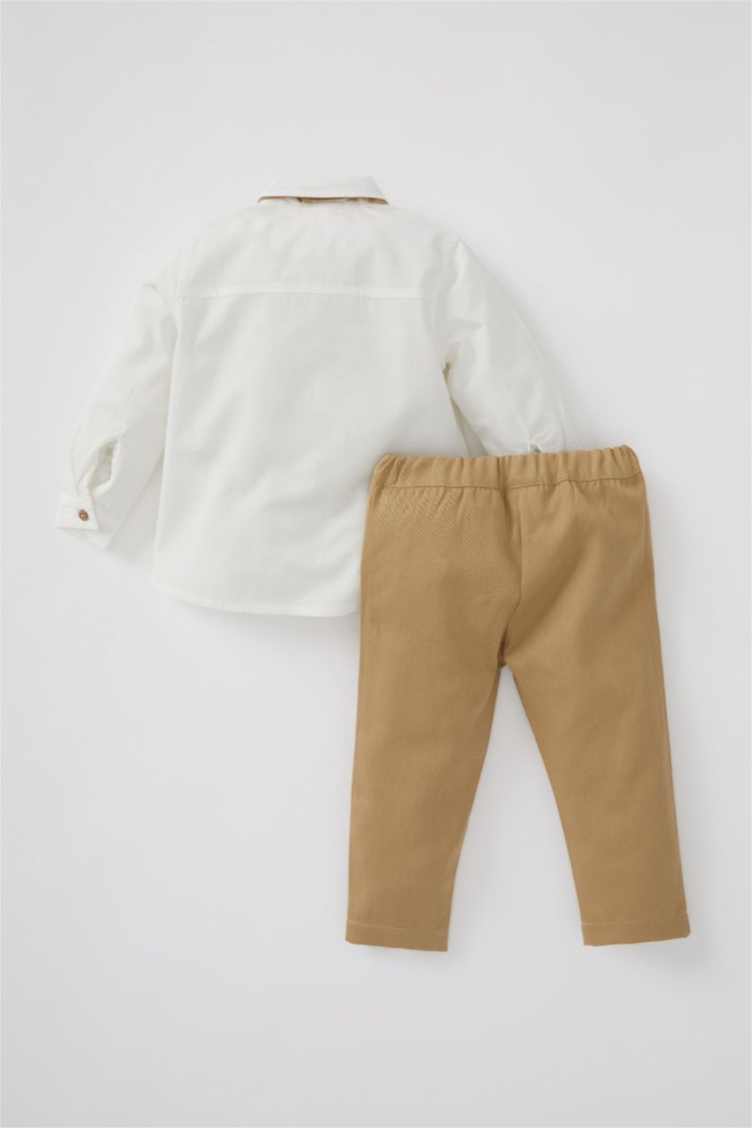 BÉBÉ GARÇON Écru Ensemble chemise à manches longues et pantalon avec nœud papillon pour bébé garçon