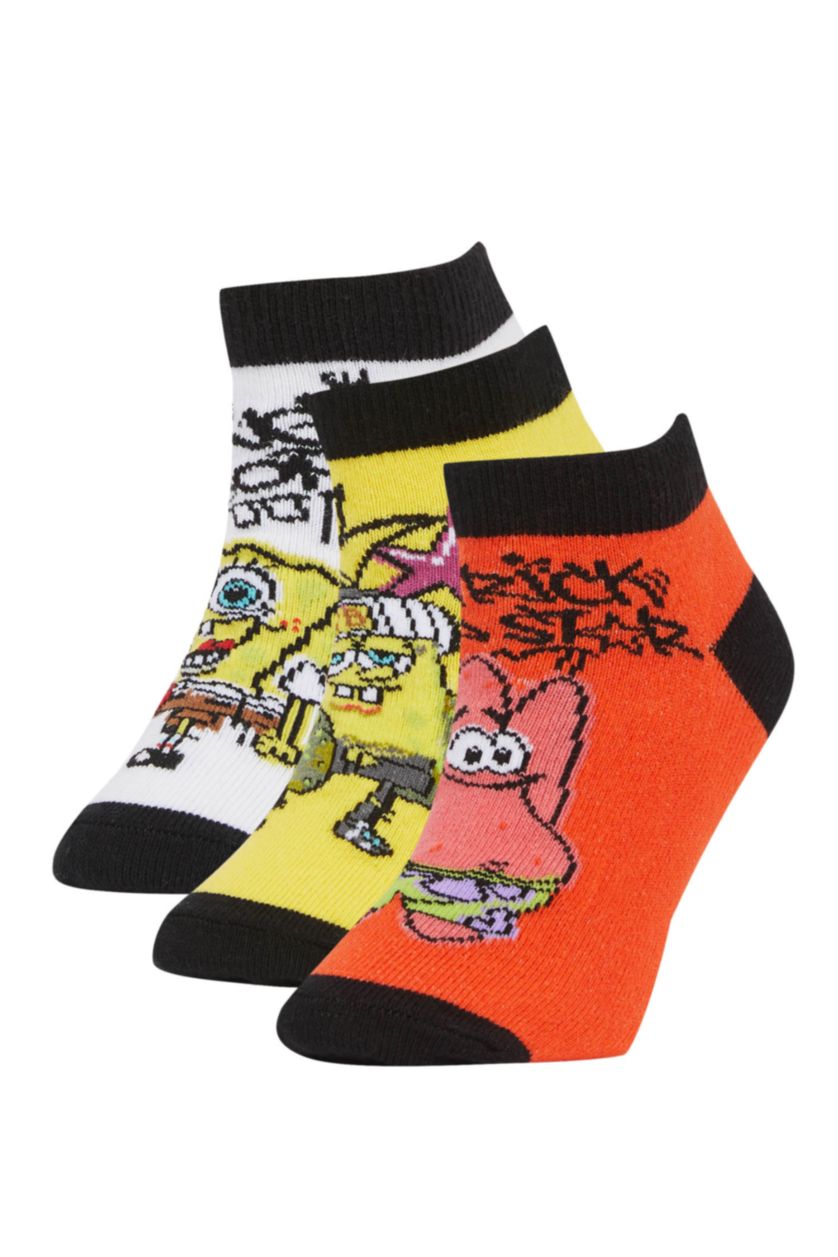 Erkek Çocuk - Genç Erkek Karma Erkek Çocuk SpongeBob 3'lü Pamuklu Patik Çorap