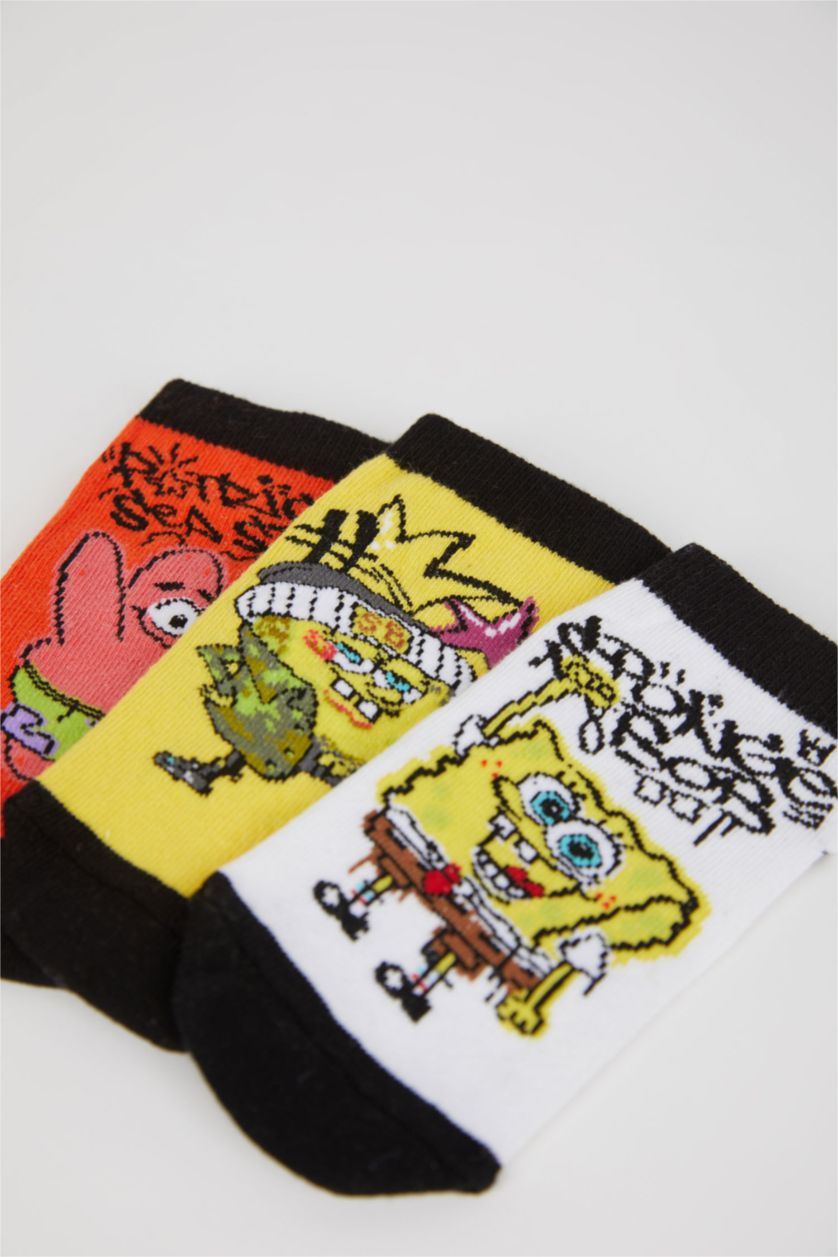 Erkek Çocuk - Genç Erkek Karma Erkek Çocuk SpongeBob 3'lü Pamuklu Patik Çorap