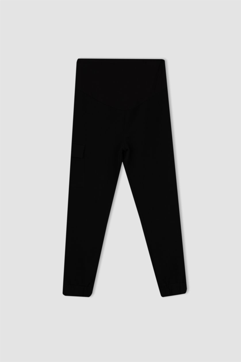 FEMME Noir Pantalon de jogging de maternité avec poche cargo