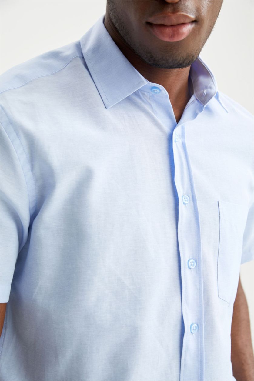 MAN Light Blue Regular Fit Short Sleeve Shirt