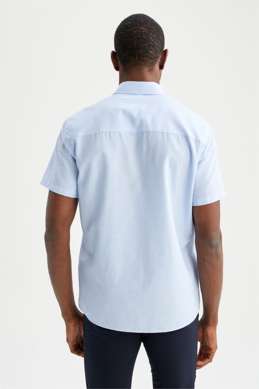 MAN Light Blue Regular Fit Short Sleeve Shirt