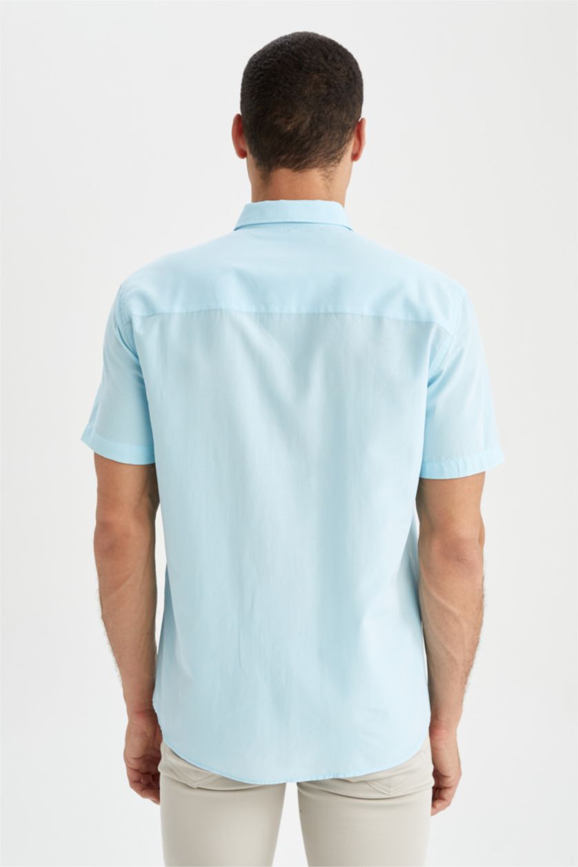 رجال أكوا قميص بولو بقصة عادية وأكمام قصيرة