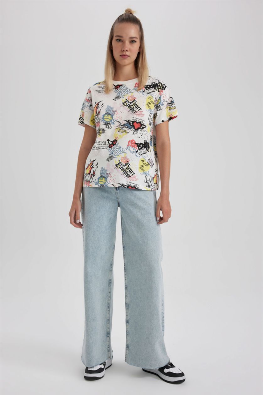 WOMAN White Cool Regular Fit Crew Neck Cotton T-Shirt