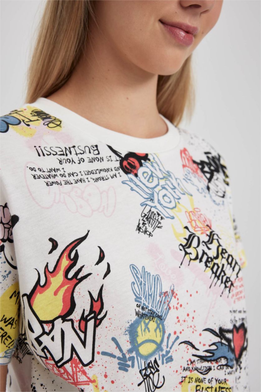 WOMAN White Cool Regular Fit Crew Neck Cotton T-Shirt