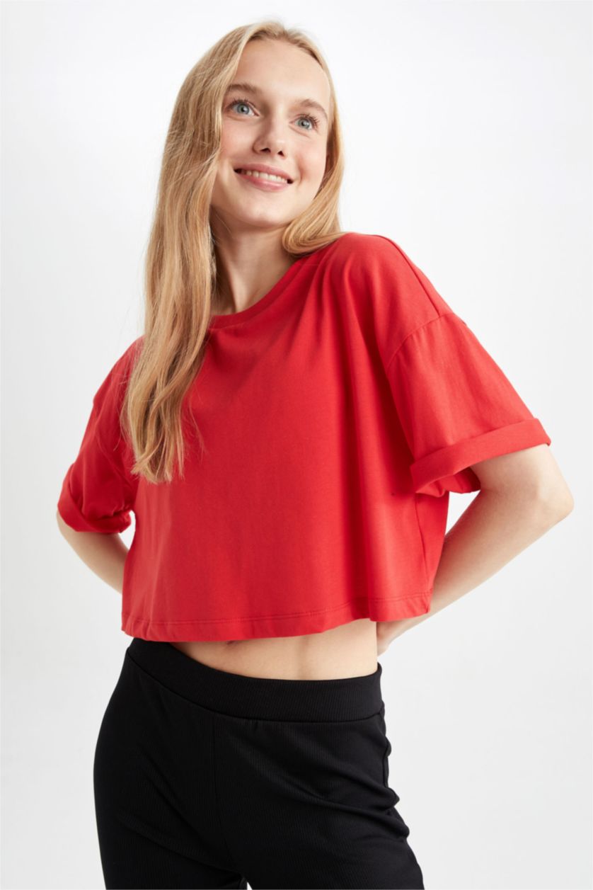 WOMAN Red Coool Loose Fit Short Sleeve T-Shirt