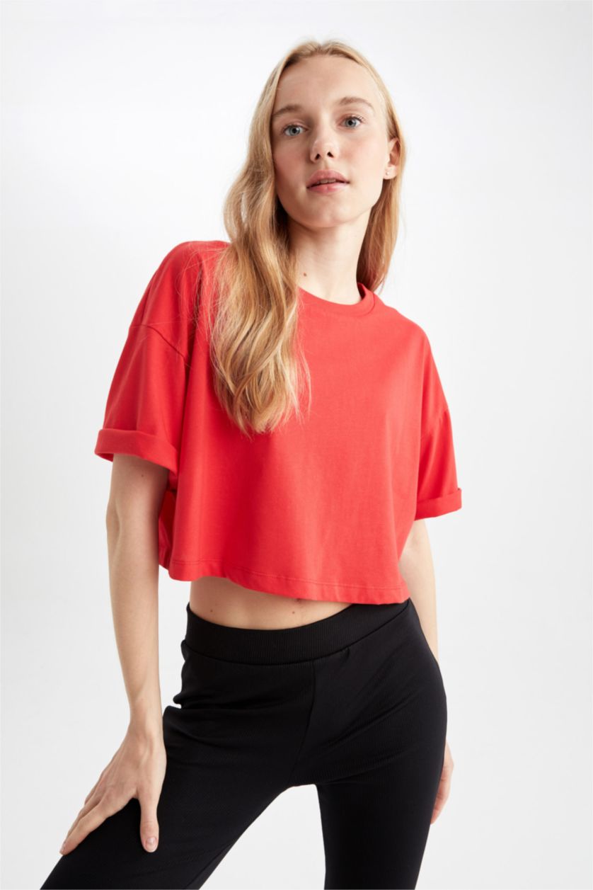 WOMAN Red Coool Loose Fit Short Sleeve T-Shirt