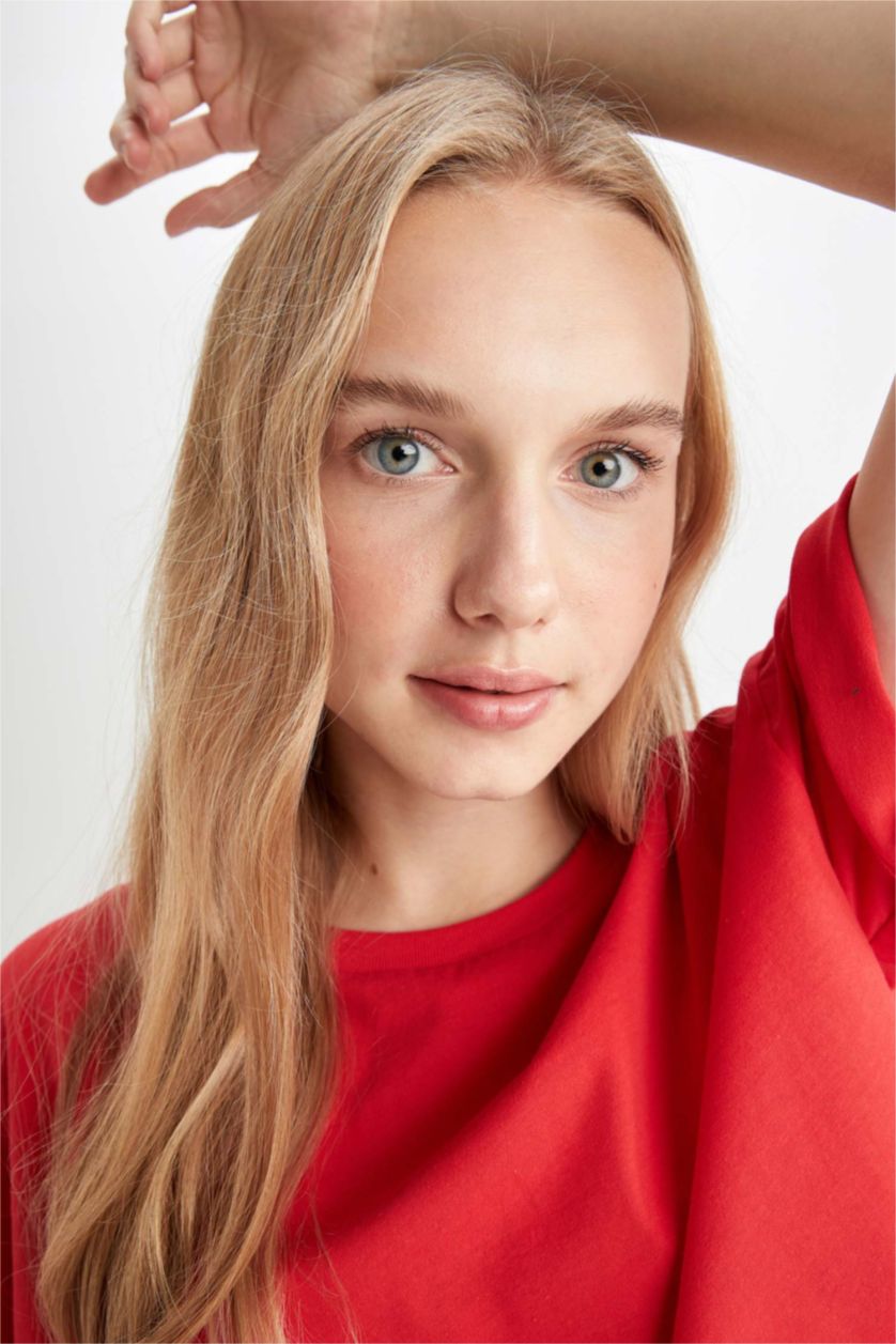 WOMAN Red Coool Loose Fit Short Sleeve T-Shirt